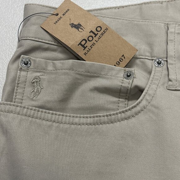 Polo Ralph Lauren Varick Slim Straight Chino Pants 40x32 Stone Khaki Stretch - Picture 4 of 10